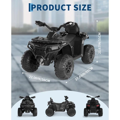 12V Kids Ride On ATV Car With Remote Control, Dual 35w Motors, 4-Wheel Suspension, LED Lights, Music, Off-Road 4 Wheeler For Boys Girls 2 12V Kids Ride On ATV Car With Remote Control, Dual 35w Motors, 4-Wheel Suspension, LED Lights, Music, Off-Road 4 Wheeler For Boys Girls - Image 2