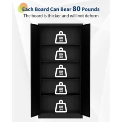 Storage Metal Cabinet 71" With Doors And 4 Shelves Adjustable 4 Adjustable Feet And Lock Tall Storage Cabinet For Pantry Garage Craft Bedroom -Living Aura Store GUEST 825c28cf 343a 4254 a6c3 ade13c938f42