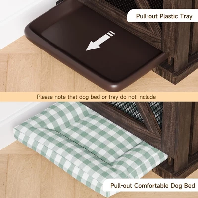 71" Dog Crate Furniture, Double Dog Crate Table, Double Dog Kennel Furniture With 3 Storages And Removable Divider For Large Medium Dogs 5 71" Dog Crate Furniture, Double Dog Crate Table, Double Dog Kennel Furniture With 3 Storages And Removable Divider For Large Medium Dogs - Image 5