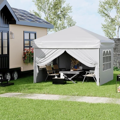 10x10ft Pop Up Canopy Tent With 4 Waterproof Sidewalls,Portable Outdoor Tent For Camping, Backyard 8 10x10ft Pop Up Canopy Tent With 4 Waterproof Sidewalls,Portable Outdoor Tent For Camping, Backyard - Image 8