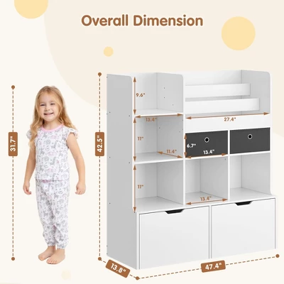 Kids Toy Storage Shelf , Wooden Bookcase, 4 Drawer Storage Shelf For Books Toys, Toddler Storage Box Organizer For Bedroom, Playroom 1 Kids Toy Storage Shelf , Wooden Bookcase, 4 Drawer Storage Shelf For Books Toys, Toddler Storage Box Organizer For Bedroom, Playroom