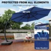 Outdoor Large Round Aluminum Offset Umbrella - Heavy Duty Offset Umbrella With 360° Rotation, Offset Patio Cantilever Umbrella With Base Included