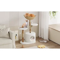 Modern Wood Cat Tree Tower For Large Cats, Luxury Pear Wood Condo, Platforms, Scratching Posts, All-Season Mats, 43" Cat Furniture 13 Modern Wood Cat Tree Tower For Large Cats, Luxury Pear Wood Condo, Platforms, Scratching Posts, All-Season Mats, 43" Cat Furniture -Living Aura Store GUEST 852737f4 8920 4e5f b577 f0aa4601ca77