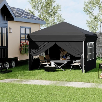 10x10ft Pop Up Canopy Tent With 4 Waterproof Sidewalls,Portable Outdoor Tent For Camping, Backyard 7 10x10ft Pop Up Canopy Tent With 4 Waterproof Sidewalls,Portable Outdoor Tent For Camping, Backyard - Image 7