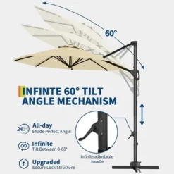 10FT Cantilever Umbrella Outdoor Patio Umbrella With Base And 360-Degree Rotation, Windproof 16 10FT Cantilever Umbrella Outdoor Patio Umbrella With Base And 360-Degree Rotation, Windproof -Living Aura Store GUEST 877fa6ce 5720 45cf 9ca8 7f9ca488c387