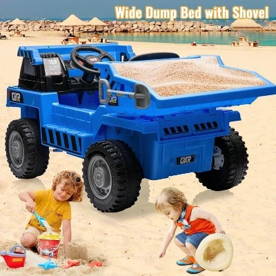 12V Ride On Dump Truck For Kids, With Electric Dump Bed, Remote Control And Extra Shovel, USB, MP3, Music Player 5 12V Ride On Dump Truck For Kids, With Electric Dump Bed, Remote Control And Extra Shovel, USB, MP3, Music Player - Image 5