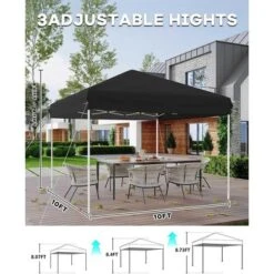 10x10 Heavy Duty Pop Up Canopy, Outdoor Canopy Tent With Portable Bag, 3 Adjustable Height 16 10x10 Heavy Duty Pop Up Canopy, Outdoor Canopy Tent With Portable Bag, 3 Adjustable Height -Living Aura Store GUEST 88611a62 462d 419a 961d 475aa7a3b88a
