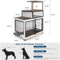 Dog Crate Furniture With Stairs, Wooden Dog Kennel Indoor With Double Doors, Cat Tree -Living Aura Store GUEST 888d978f 561d 418a ae57 f812f20cf79e