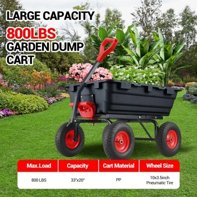 800 Lb Capacity Outdoor Wheelbarrow,Heavy Duty Utility Dump Wagon Garden Wagon With 10 Inch Wheels,180° Rotating Handle For Yard 2 800 Lb Capacity Outdoor Wheelbarrow,Heavy Duty Utility Dump Wagon Garden Wagon With 10 Inch Wheels,180° Rotating Handle For Yard - Image 2