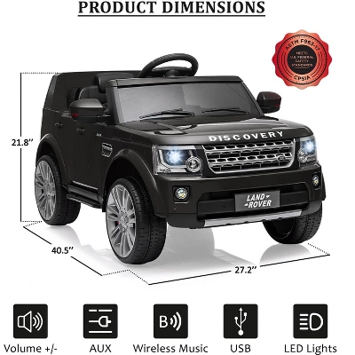 Licensed Land Rover Ride On Car, 12V 4.5MPH Ride On Toys For Toddler 3-8, Kids Electric Car With Parent Remote Control, Music Player, MP3, LED Lights 5 Licensed Land Rover Ride On Car, 12V 4.5MPH Ride On Toys For Toddler 3-8, Kids Electric Car With Parent Remote Control, Music Player, MP3, LED Lights - Image 5
