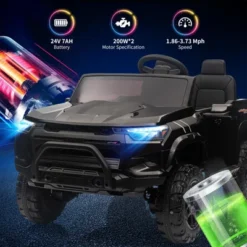 24V 2-Seater Kids Ride On Truck Electric Car For Toddlers Battery Powered Ride On Toy With Remote Control, Trunk, Soft Start, LED Lights, Music 16 24V 2-Seater Kids Ride On Truck Electric Car For Toddlers Battery Powered Ride On Toy With Remote Control, Trunk, Soft Start, LED Lights, Music -Living Aura Store GUEST 8b0b0c76 19fa 40e7 be1d 5f75b7097d6a