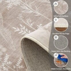 Indoor Modern Botanical Living Room Bedroom Area Rugs For Home Decor, Washable Non Slip Dining Room Carpet, Foldable Thin Mat 11 Indoor Modern Botanical Living Room Bedroom Area Rugs For Home Decor, Washable Non Slip Dining Room Carpet, Foldable Thin Mat -Living Aura Store GUEST 8b2b57b5 bb48 41f9 8513 0a39552ee66b