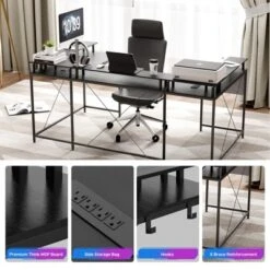 U Shaped Computer Gaming Desk With Power Outlets & LED Lights, Monitor Stand, Large Corner Desk 15 U Shaped Computer Gaming Desk With Power Outlets & LED Lights, Monitor Stand, Large Corner Desk -Living Aura Store GUEST 8bc3e537 7483 47b5 8917 f4dc0f4be05b