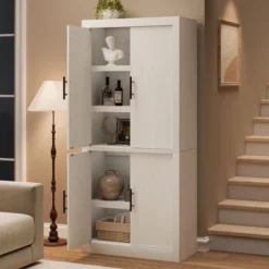 Tall Wooden Kitchen Pantry Cabinet For Dining, Living Room -Living Aura Store GUEST 8c91148b 1cd3 48ef a1e3 f76f37b35ca2