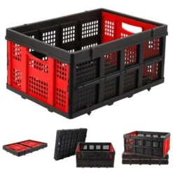 Collapsible Plastic Crate, Foldable Storage Basket, Stackable Utility Crate With Handle, Milk Crate -Living Aura Store GUEST 8d0f9057 7c3b 4355 8545 fecd9a5aa22e