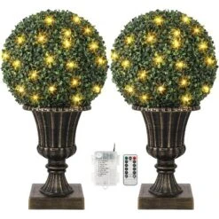 16inch Prelit Faux Boxwood Balls With Sturdy Pot Base, UV Resistant & Waterproof Fake Greenery Plants, For Front Porch Garden Home Decor 16 16inch Prelit Faux Boxwood Balls With Sturdy Pot Base, UV Resistant & Waterproof Fake Greenery Plants, For Front Porch Garden Home Decor -Living Aura Store GUEST 8d582868 2102 45ba b0a5 6e2e5fddd642
