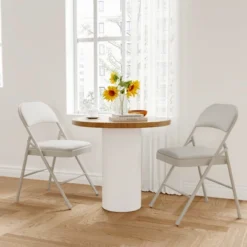 Folding Chairs With Padded Cushions, Portable Leather Upholstered Chair, Hold Up To 350 LBS, For Home, Office, Indoor & Outdoor Events -Living Aura Store GUEST 8e35eaeb bc52 46ff b99d 9d6c6f85515d