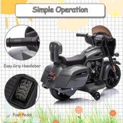 6V Electric Dirt Bike For Kids, Powered Riding Toys W/Grip Handleader, Kids Ride On Motorcycle Toys W/USB, AUX, Music, Headlight For Toddlers 2-10 -Living Aura Store GUEST 8e68ac8d 5f49 44f4 b8b5 cbabae3a43f9
