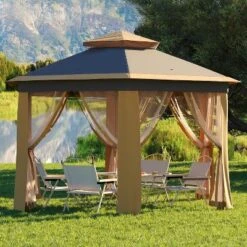 13x13 FT Hexagon Pop Up Gazebo W/ Mesh Windows, Instant Setup Canopy Tent For Outdoor Patio, Backyard, Garden & Events,w/Carry Bag, Adjustable Height -Living Aura Store GUEST 8f2baca1 e454 46d8 b126 ca9b6071824e