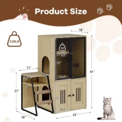 Cat Litter Box Enclosure, Double Cat House With Storage, Enclosed Litter Box Furniture With Ladder 15 Cat Litter Box Enclosure, Double Cat House With Storage, Enclosed Litter Box Furniture With Ladder -Living Aura Store GUEST 9010c5a1 2363 487e 9f33 e568dab55da2