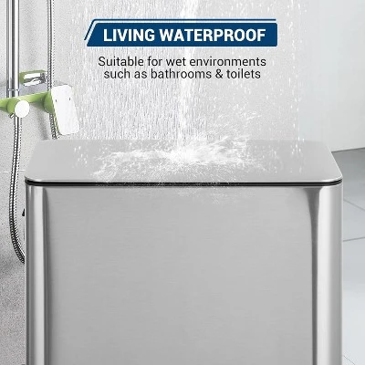 4 Gallon/15 L Trash Can, Stainless Steel Garbage Can With Soft-Close Lid, Removable Inner Bucket 6 4 Gallon/15 L Trash Can, Stainless Steel Garbage Can With Soft-Close Lid, Removable Inner Bucket - Image 6