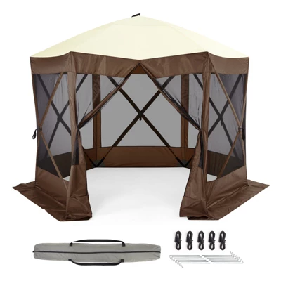 Instant Pop Up Gazebo 10x10ft With 6 Mesh Walls - Portable Canopy Tent For Camping, Backyard & Parties | Includes Carry Bag & Stakes 8 Instant Pop Up Gazebo 10x10ft With 6 Mesh Walls - Portable Canopy Tent For Camping, Backyard & Parties | Includes Carry Bag & Stakes - Image 8