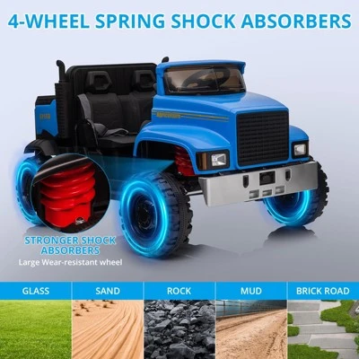 12V Electric Ride-On Truck Car With Remote Control, 4WD, Electric Dump Bed, 4x200W Motors, And 3 Speed Settings – 2-Seater Utv For Kids 3 12V Electric Ride-On Truck Car With Remote Control, 4WD, Electric Dump Bed, 4x200W Motors, And 3 Speed Settings – 2-Seater Utv For Kids - Image 3