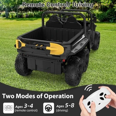 24V 4WD 6-Wheel Electric Dump Truck For Kids With Remote Control, 2 Seater, LED Lights & Music Player – Ages 3+ 7 24V 4WD 6-Wheel Electric Dump Truck For Kids With Remote Control, 2 Seater, LED Lights & Music Player – Ages 3+ - Image 7