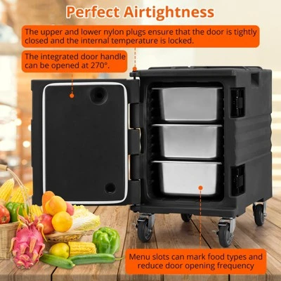 Portable Food Warmer, 82 Qt Hot Box, Large Inner Capacity, Universal Wheel, Compatible With 3/6" Or 6/2.5" Plates, (Universal Wheel) 3 Portable Food Warmer, 82 Qt Hot Box, Large Inner Capacity, Universal Wheel, Compatible With 3/6" Or 6/2.5" Plates, (Universal Wheel) - Image 3