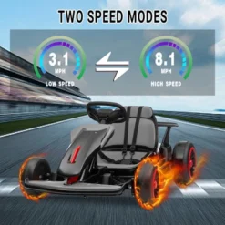 24V Kids Go Kart, Powerful Drift Kart With Dual 150W Motors, High Speed Electric Outdoor Ride On Toy, Battery Powered Ride On Racing Car With Music -Living Aura Store GUEST 945b3012 3c9a 40d4 b93c 5111dcd002c9