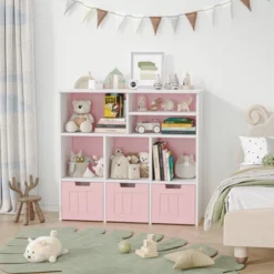 Toy Storage Cabinet W/Drawers Cubes, Children's Toy Shelf Kids Bookshelf W/Wheels, Kids Bookcase Toy Storage Organizer For Bedroom Playroom Nursery 12 Toy Storage Cabinet W/Drawers Cubes, Children's Toy Shelf Kids Bookshelf W/Wheels, Kids Bookcase Toy Storage Organizer For Bedroom Playroom Nursery -Living Aura Store GUEST 94ff1a97 7e8a 4970 acee 0c26283abbac