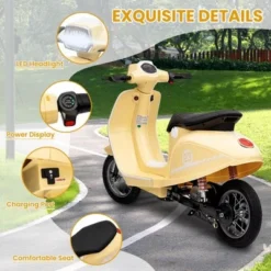 Electric Motorcycle For Kids, 24V 350W Kids Ride On Moped, Max Up To 14MPH, W/Twist Grip Throttle & LED Light, Electric Motorbike For Teens 8-12 -Living Aura Store GUEST 97466ff0 6082 41a8 8f1f 9f01cc9554ca