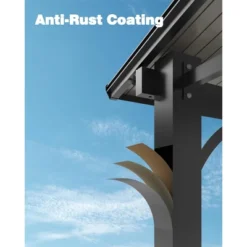 10' X 14' Outdoor Gazebo, Patio Hardtop Lean To Gazebo With Sturdy Steel Frame, Large Wall Mounted Heavy Duty Awning Outdoor Pergola For Porch, Deck