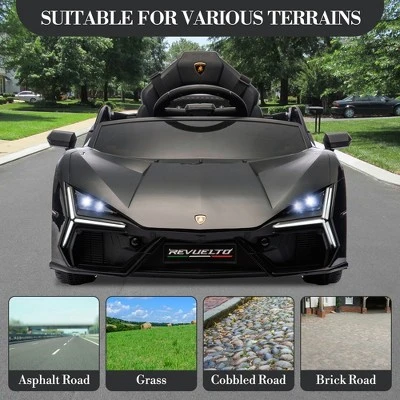 12V Kids Ride On Car With Remote Control, Battery Powered Sports Car Toy With Dual 25W Motors, Spring Suspension, Headlight, Music For Toddler 3+ 3 12V Kids Ride On Car With Remote Control, Battery Powered Sports Car Toy With Dual 25W Motors, Spring Suspension, Headlight, Music For Toddler 3+ - Image 3