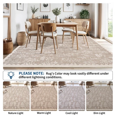 Indoor Modern Botanical Living Room Bedroom Area Rugs For Home Decor, Washable Non Slip Dining Room Carpet, Foldable Thin Mat 6 Indoor Modern Botanical Living Room Bedroom Area Rugs For Home Decor, Washable Non Slip Dining Room Carpet, Foldable Thin Mat - Image 6