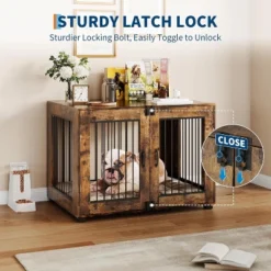 Wooden Dog Crate With Dual Locking Doors, Chew-Resistant Breed Indoor Kennel, Pet Cage End Table 12 Wooden Dog Crate With Dual Locking Doors, Chew-Resistant Breed Indoor Kennel, Pet Cage End Table -Living Aura Store GUEST 9986183e 886a 4a9b a37b a01387ff32fc