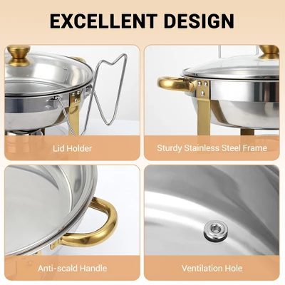 Chafing Dish Buffet , Buffet Servers And Warmers Set Of 2,Stainless Steel Buffet Chafers And Warmer Sets ,for Buffet With Lid Holder & Glass Lid 3 Chafing Dish Buffet , Buffet Servers And Warmers Set Of 2,Stainless Steel Buffet Chafers And Warmer Sets ,for Buffet With Lid Holder & Glass Lid - Image 3