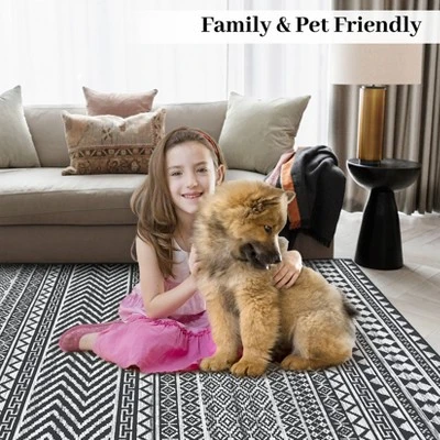 Modern Geometric Living Room Bedroom Area Rugs, Washable Soft Low Pile Floor Carpet With Stripped Lines For Dining Room 6 Modern Geometric Living Room Bedroom Area Rugs, Washable Soft Low Pile Floor Carpet With Stripped Lines For Dining Room - Image 6