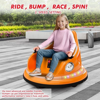 Toddlers Bumper Car, 12V Ride On Toy For Kids, Electric Ride On Car W/Remote Control, Baby Bumping Toy Car W/2 Speeds, LED Lights, 360 Degree Spin 5 Toddlers Bumper Car, 12V Ride On Toy For Kids, Electric Ride On Car W/Remote Control, Baby Bumping Toy Car W/2 Speeds, LED Lights, 360 Degree Spin - Image 5