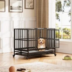 Heavy Duty Indestructible Dog Crate Steel Escape Proof, Indoor Dog House High Anxiety Cage, Kennel With Wheels, Removable Tray 20 Heavy Duty Indestructible Dog Crate Steel Escape Proof, Indoor Dog House High Anxiety Cage, Kennel With Wheels, Removable Tray -Living Aura Store GUEST a04aa1f7 3ad9 4bdc b0ed bdf907ba6ac4