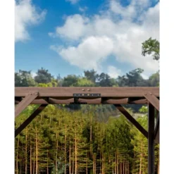 12x14 FT Wood Pergola With Retractable Shade Canopy, Wood Gazebo, Solid Structure, Durable Outdoor Pergola For Patio, Backyard, Deck, Garden -Living Aura Store GUEST a0d32924 b35a 4e87 afba c968dfa8975b