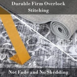 Washable Vintage Floral Living Room Rugs, Distressed Print Non Slip Bedroom Carpet, Retro Accent Dining Room Kitchen Rugs -Living Aura Store GUEST a15d9c90 2e12 44b5 81a6 9291a6abb0b2