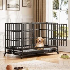 Heavy Duty Indestructible Dog Crate Steel Escape Proof, Indoor Dog House High Anxiety Cage, Kennel With Wheels, Removable Tray 21 Heavy Duty Indestructible Dog Crate Steel Escape Proof, Indoor Dog House High Anxiety Cage, Kennel With Wheels, Removable Tray -Living Aura Store GUEST a21d8ced 281b 46c3 a3ef ab5955ade743