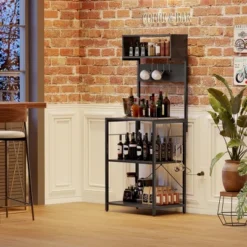 Kitchen Baker Rack, 4-Tier Kitchen Storage Shelf Rack With 10 Hooks, Industrial Microwave Stand, Standing Coffee Bar Table For Spices, Pots And Pans 14 Kitchen Baker Rack, 4-Tier Kitchen Storage Shelf Rack With 10 Hooks, Industrial Microwave Stand, Standing Coffee Bar Table For Spices, Pots And Pans -Living Aura Store GUEST a2f1de9f 2809 46ed 8afd 372743b466e4