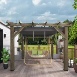 10'X 10' Cedar Wood Pergola, Retractable Shade Canopy, Durable, Rot Resistant,Solid Structure, Patio Pergola For Backyard, Deck, Garden 11 10'X 10' Cedar Wood Pergola, Retractable Shade Canopy, Durable, Rot Resistant,Solid Structure, Patio Pergola For Backyard, Deck, Garden -Living Aura Store GUEST a2f69eb1 4006 4c7a 81df 10283e84a435