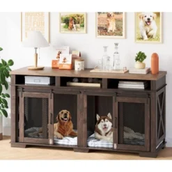 71" Dog Crate Furniture, Double Dog Crate Table, Double Dog Kennel Furniture With 3 Storages And Removable Divider For Large Medium Dogs 13 71" Dog Crate Furniture, Double Dog Crate Table, Double Dog Kennel Furniture With 3 Storages And Removable Divider For Large Medium Dogs -Living Aura Store GUEST a2f6c89b a902 47a1 a53b dde42e3739f0