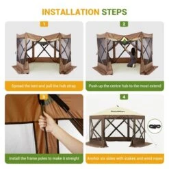 Instant Pop Up Gazebo 10x10ft With 6 Mesh Walls - Portable Canopy Tent For Camping, Backyard & Parties | Includes Carry Bag & Stakes 10 Instant Pop Up Gazebo 10x10ft With 6 Mesh Walls - Portable Canopy Tent For Camping, Backyard & Parties | Includes Carry Bag & Stakes -Living Aura Store GUEST a37cfc44 3b58 4212 8a24 8e3dd5d06d54