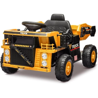 12V Kids Ride-On Dump Truck, RC Electric Construction Vehicle W/Dump Bed & Shovel, 4-Wheel Shock Absorption, For Boys & Girls 9 12V Kids Ride-On Dump Truck, RC Electric Construction Vehicle W/Dump Bed & Shovel, 4-Wheel Shock Absorption, For Boys & Girls - Image 9
