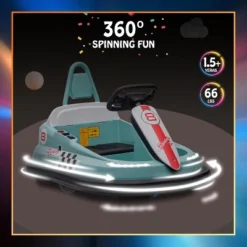 6V Bumper Car For Toddlers, 1.9 MPH Max Speed, Steering Wheel, 360 Degree Spin, 2-Speeds, Lights, Music & Horn -Living Aura Store GUEST a5f3f4f6 23e7 4801 b87c 3ff0a3a52c40