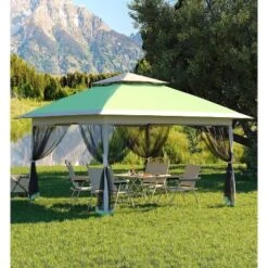 13x13 FT Gazebo Outdoor Canopy Tent, Outdoor Patio Gazebo, With Mosquito Netting, 4 Sandbags & Wheeled Bag, For Backyard -Living Aura Store GUEST a86fd02a b3e8 4d77 913f c951012ae3e0